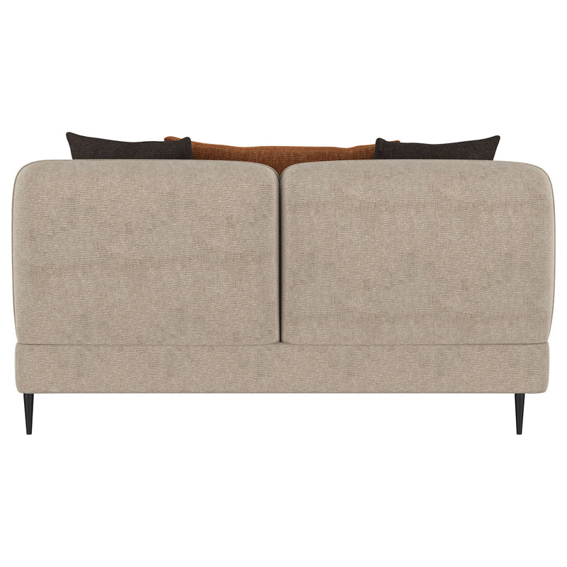 Repley - Upholstered Sculpted Track Arm Loveseat - Beige
