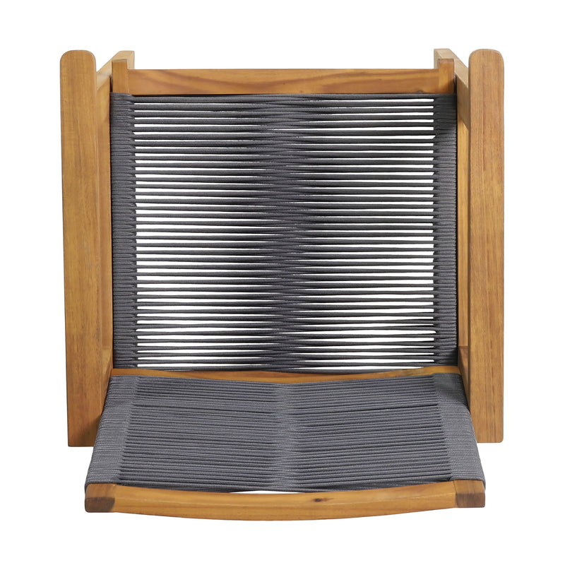 5 Piece Outdoor Dining Set With Table And Arm Chairs - Dark Gray / Light Teak / Teak