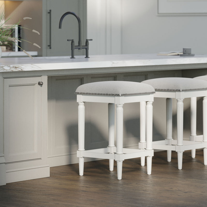 Square Stool With Upholstered Seat
