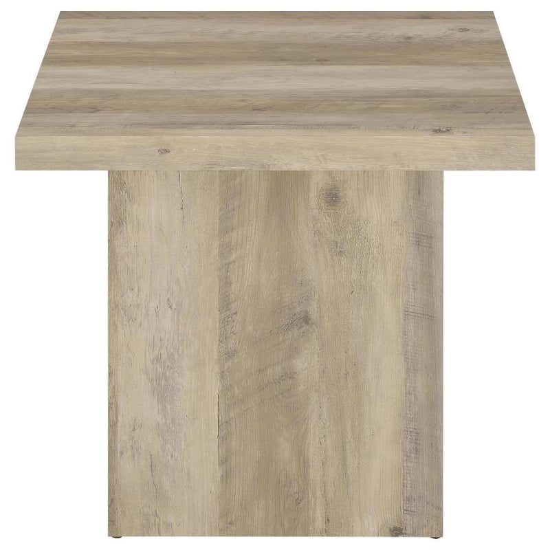 Devar - Square Engineered Wood End Table - Distressed Pine