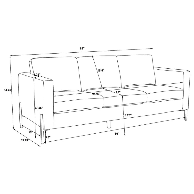 Tilly Upholstered Track Arm Sofa Oatmeal