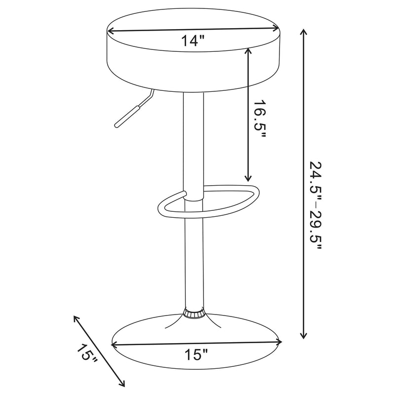 Ramses 29-inch Adjustable Bar Stool Chrome and Black