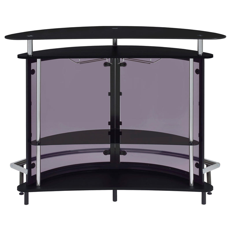 Amarillo Freestanding Glass Top Home Bar Wine Cabinet Black