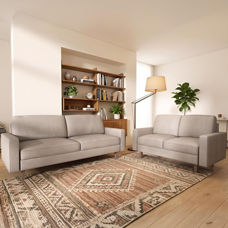 Couch, 3 Seat Sofa With Removable Cushion - Beige