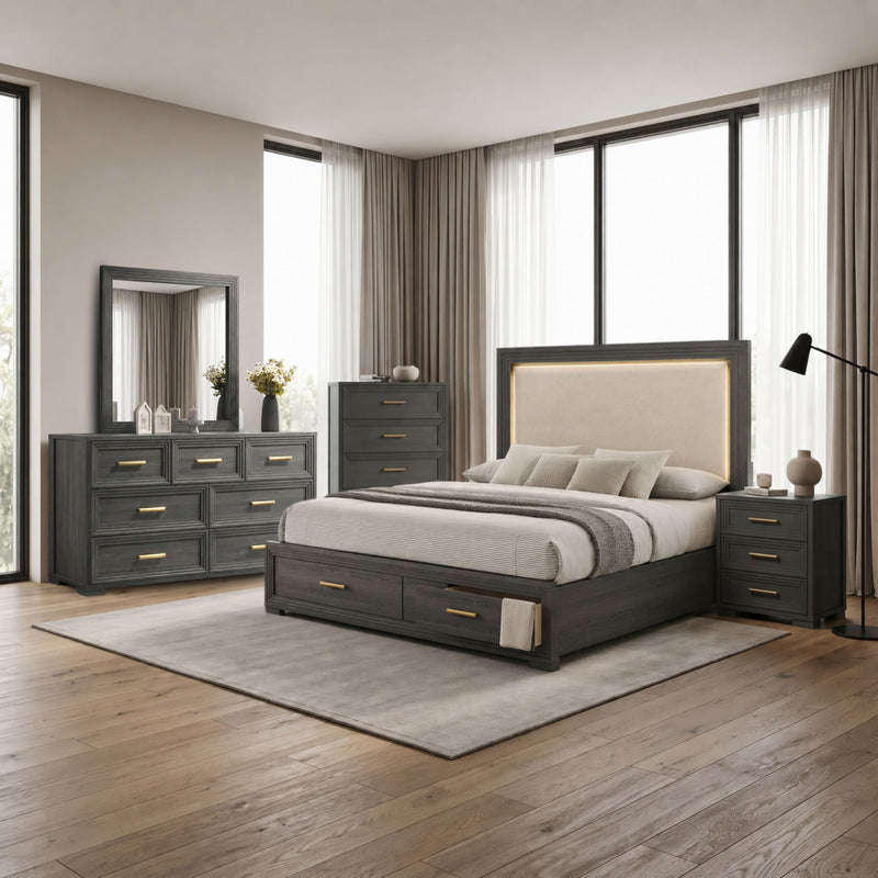 Colorado - Bedroom Set With Upholstered LED Headboard