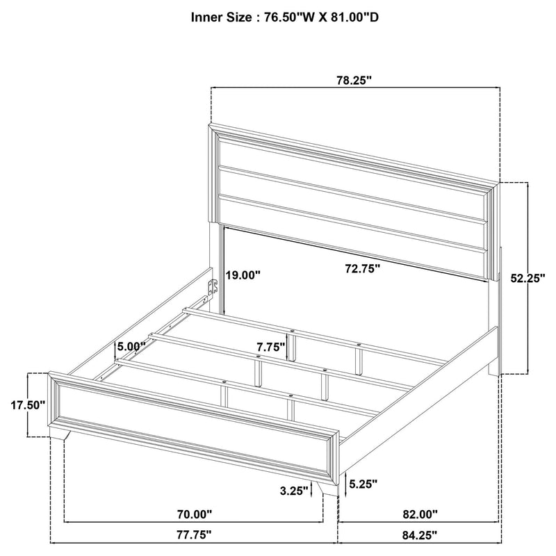 Wright 52-inch Upholstered Eastern King Bed Brown Oak