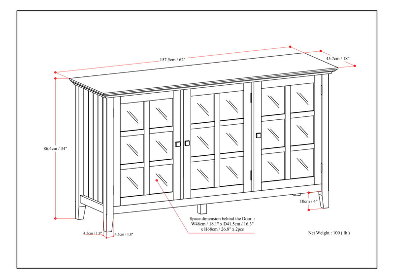 Acadian - Wide Storage Cabinet - Distressed Gray