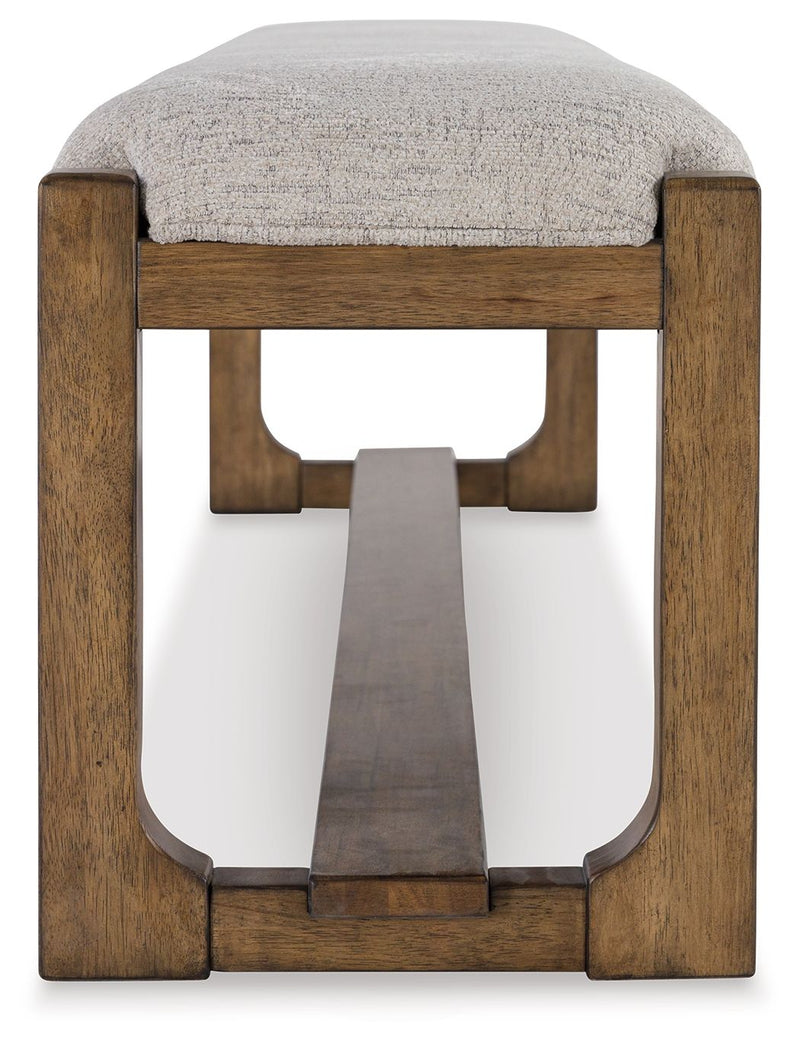Cabalynn - Large Uph Dining Room Bench - Oatmeal / Light Brown