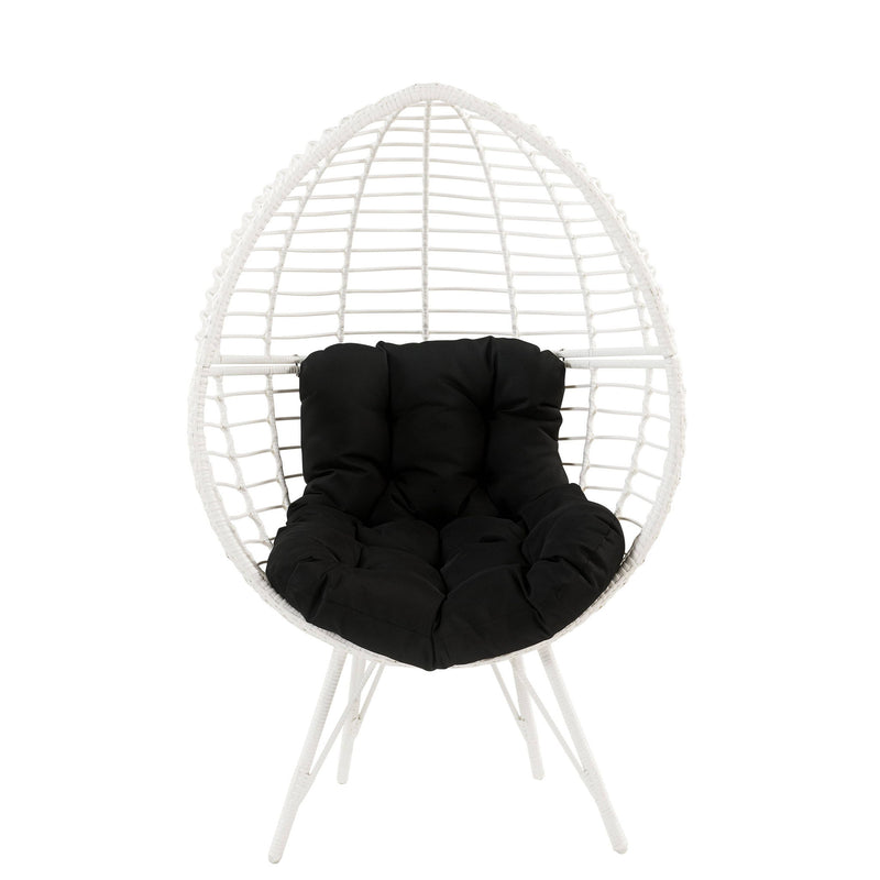Galzed - Patio Lounge Chair - Black / White