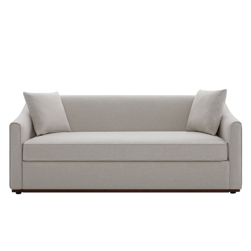 3 Seater Sofa With Wrap Around Armrests And Throw Pillows