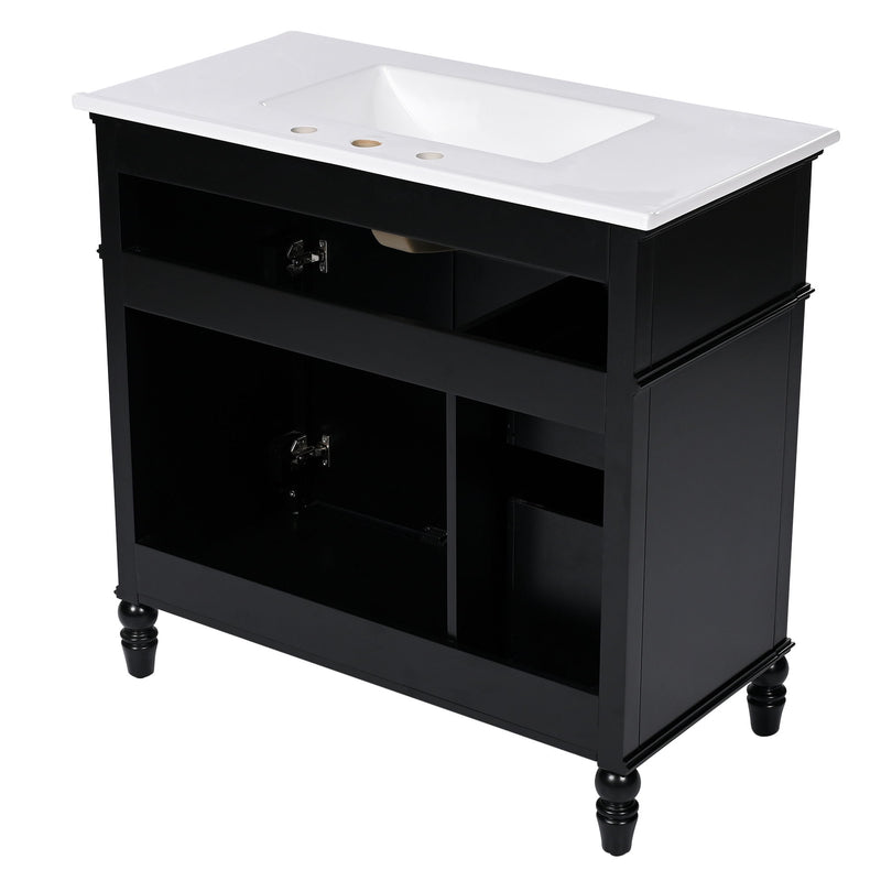 Bathroom Vanity With Sink, Freestanding Cabinet & Drawers