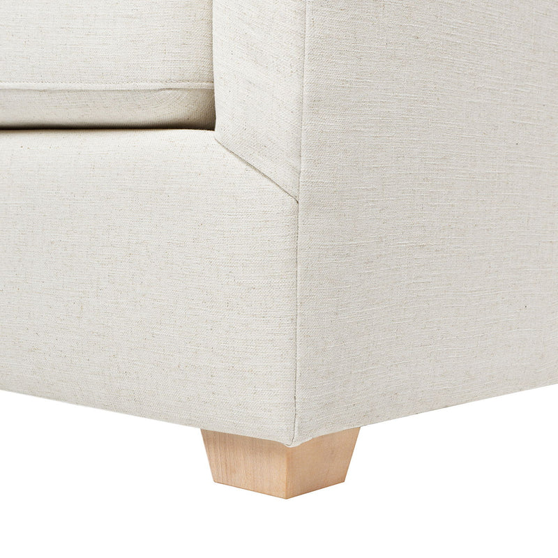 Ada - Flared Arm Contemporary Sofa With Lumbar Pillows - Flax White