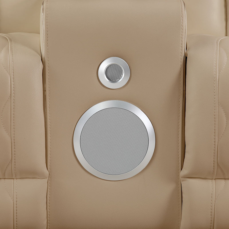 Electra - 3 Piece Power Reclining Sofa, Loveseat And Recliner Set With Power Headrests, Massage And LED Lighting