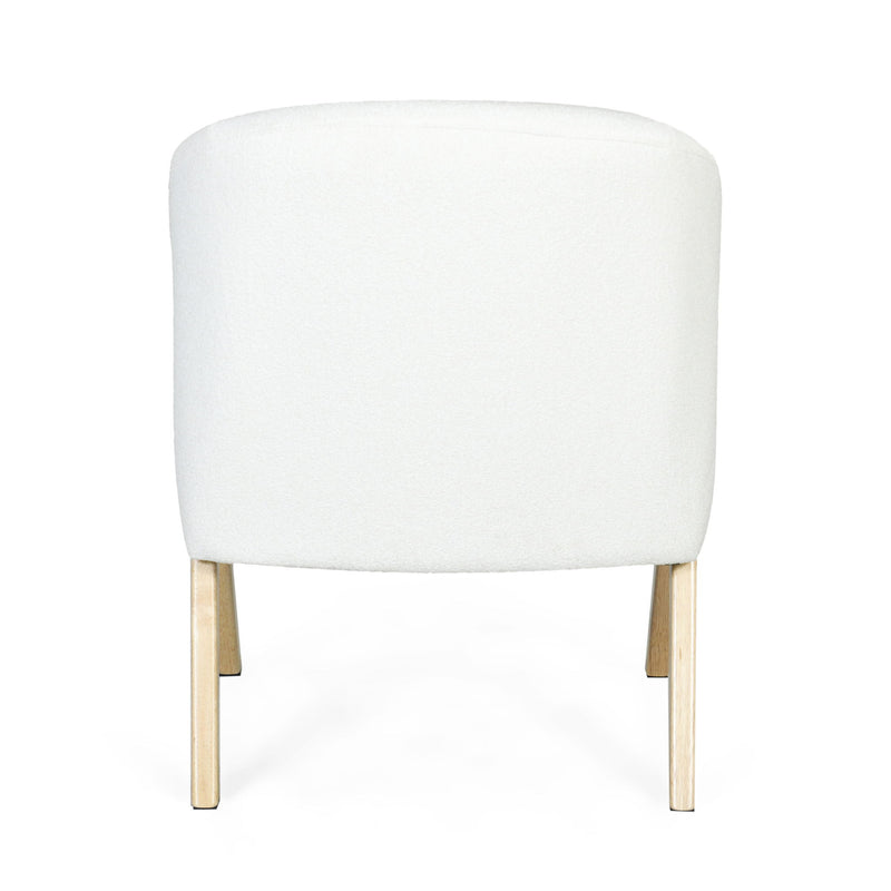 Modern Accent Chair With Polyester Upholstery And Minimalist Lounge Chair For Living Room, Bedroom, Or Office - White