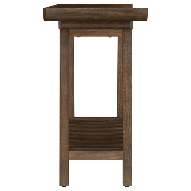 Ornelas - Console Table With Slatted Shelf - Mango Brown