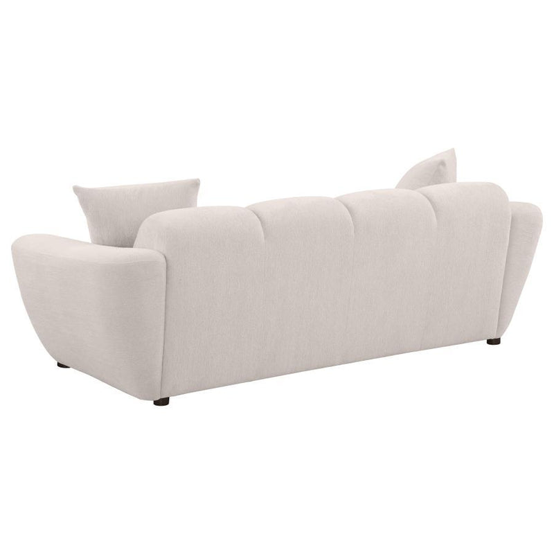 Destino - Chenille Upholstered Splayed Arm Sofa - Greige