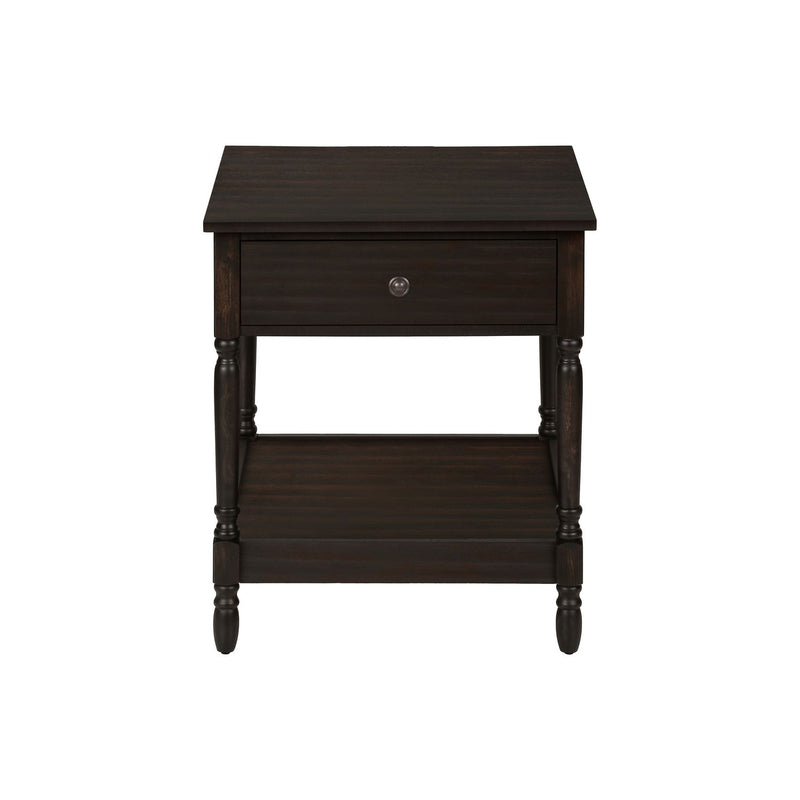 Accent - Table, 2 Tier, Square, Traditional - Walnut