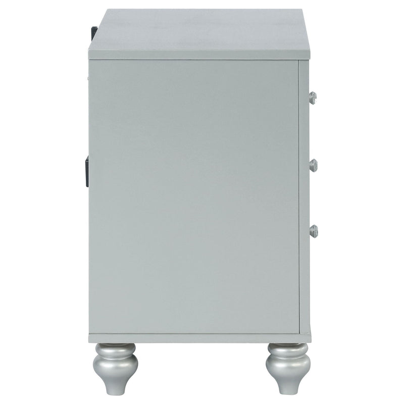 Gunnison 2-drawer Nightstand Silver Metallic