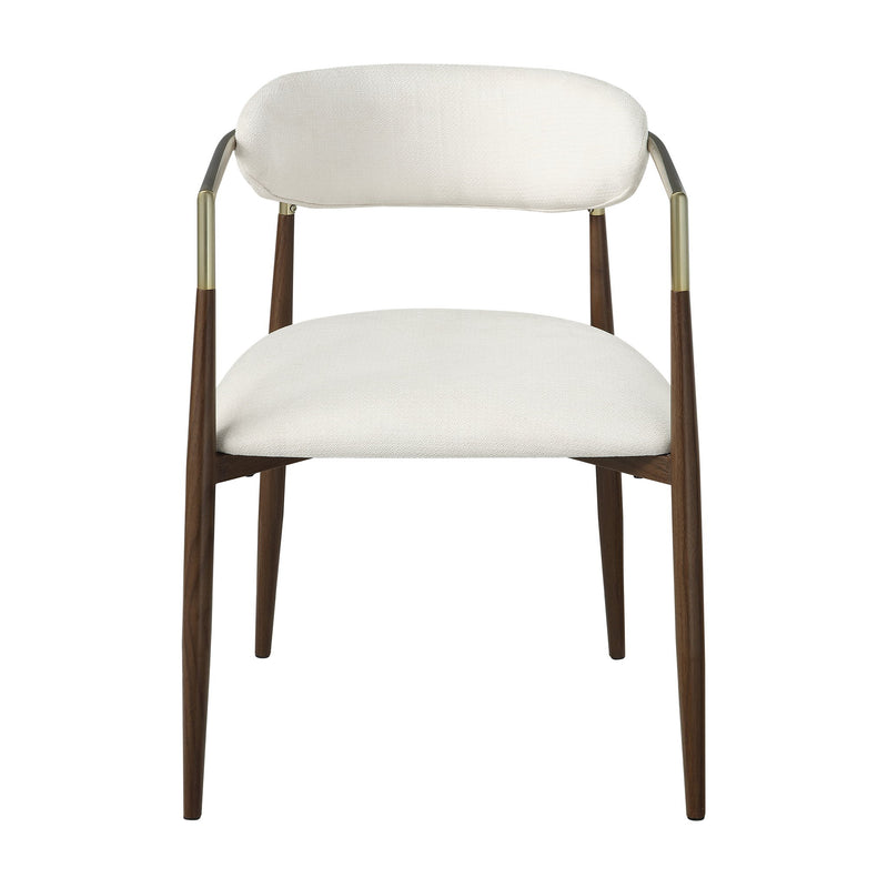 Clayten - Arm Chair (Set of 2) - Brown Oak / Off White