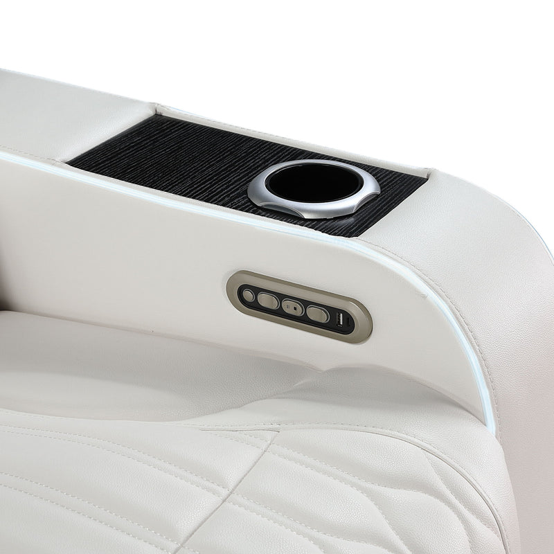 Electra - Power Reclining Sofa With Power Headrests, Drop Down Table, Reading Light, Massage, LED Lighting And USB Control