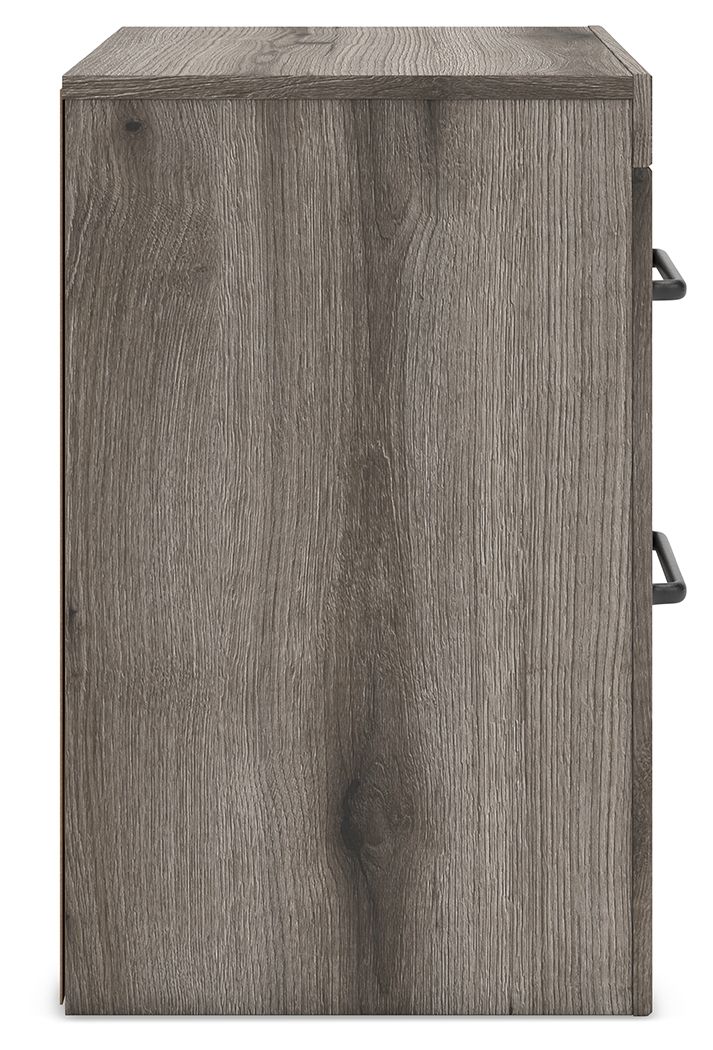 Graystorm - Two Drawer Night Stand - Brown Gray