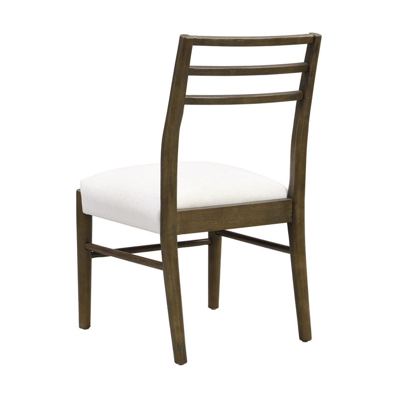 Farmhouse Style Dining Chair Set With Ladder Back Design - Beige