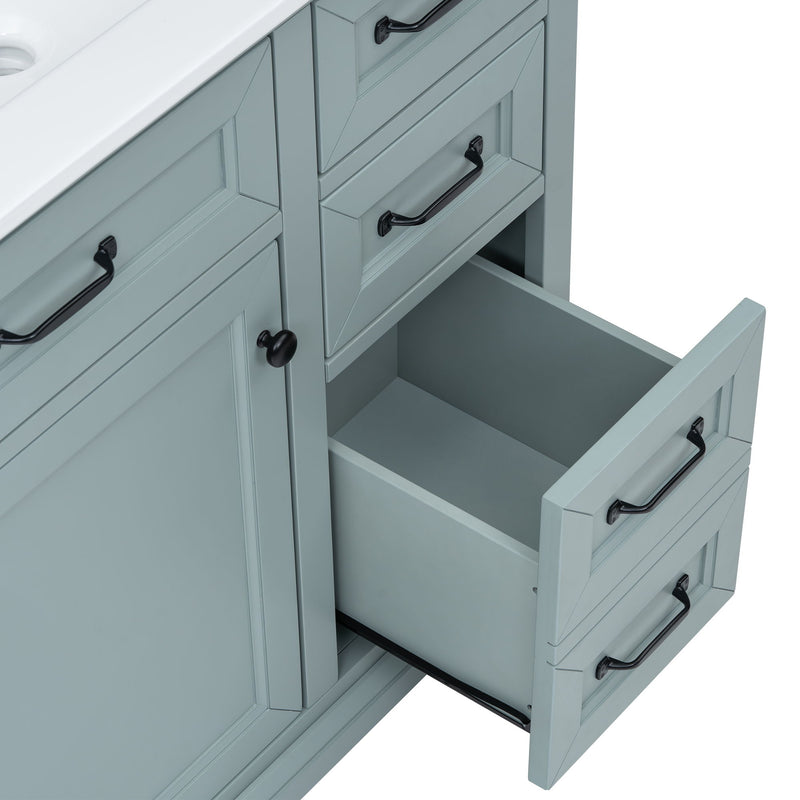 36" Bathroom Vanity With Sink, 2 Tip-Out Drawers, Soft Close Hinges