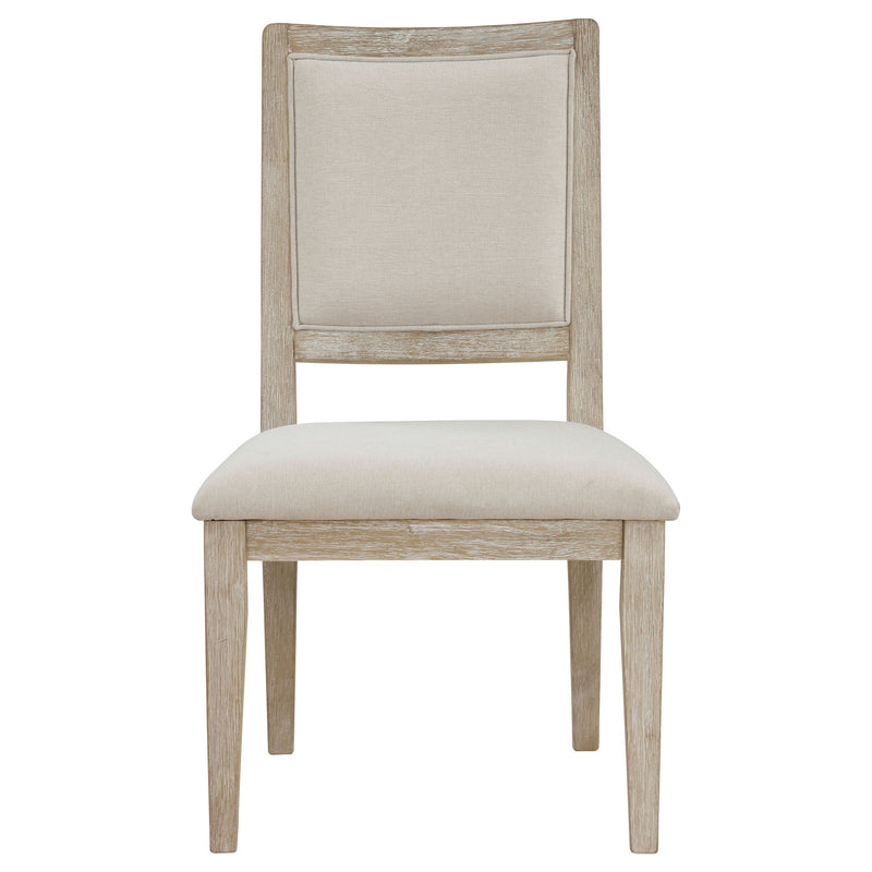 Rodota - 5 Piece Round Dining Table Set With Upholstered Chairs - White Washed