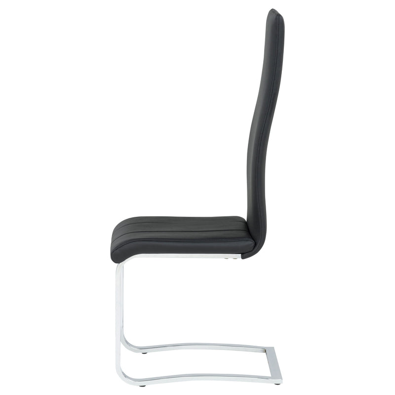 High Back Side Chairs Dining Chairs With Padded Upholstery (Set of 4) - Black