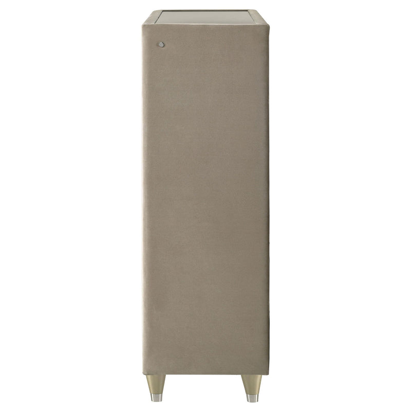 Lorient 5-drawer LED Chest of Drawers Ivory and Camel