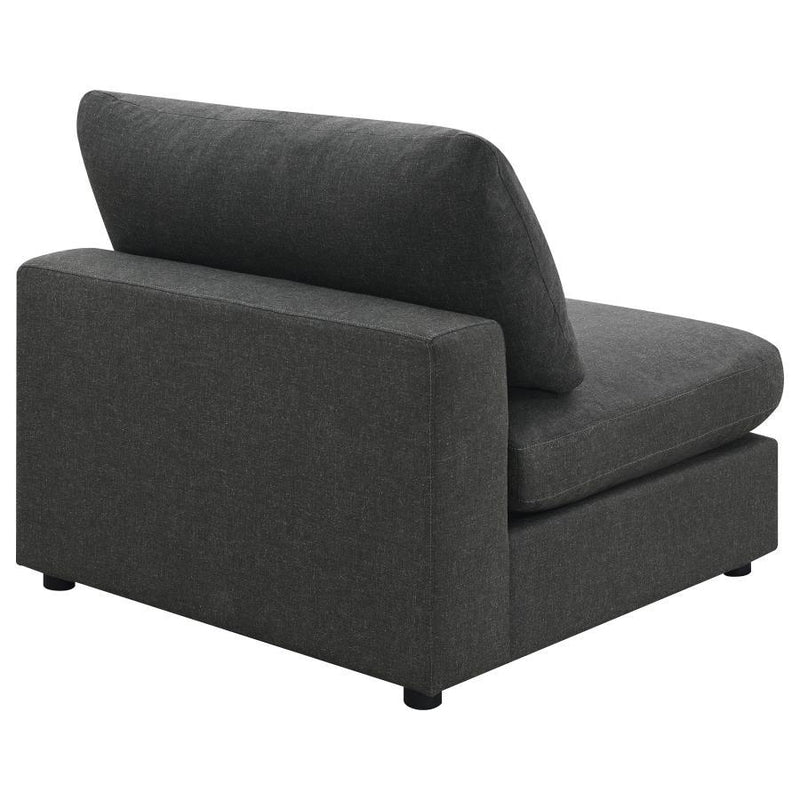 Serene - Upholstered Armless Chair - Charcoal