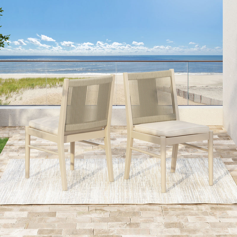 Cordoba - Dining Chair (Set of 2) Comfortable Armless Chairs - Beige