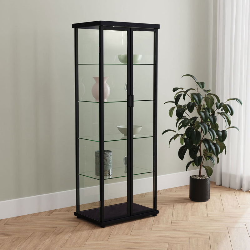 Nevra - 4 Shelf Display LED Curio Cabinet