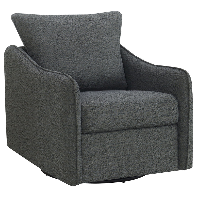Nikko - Upholstered Swivel Chair - Charcoal