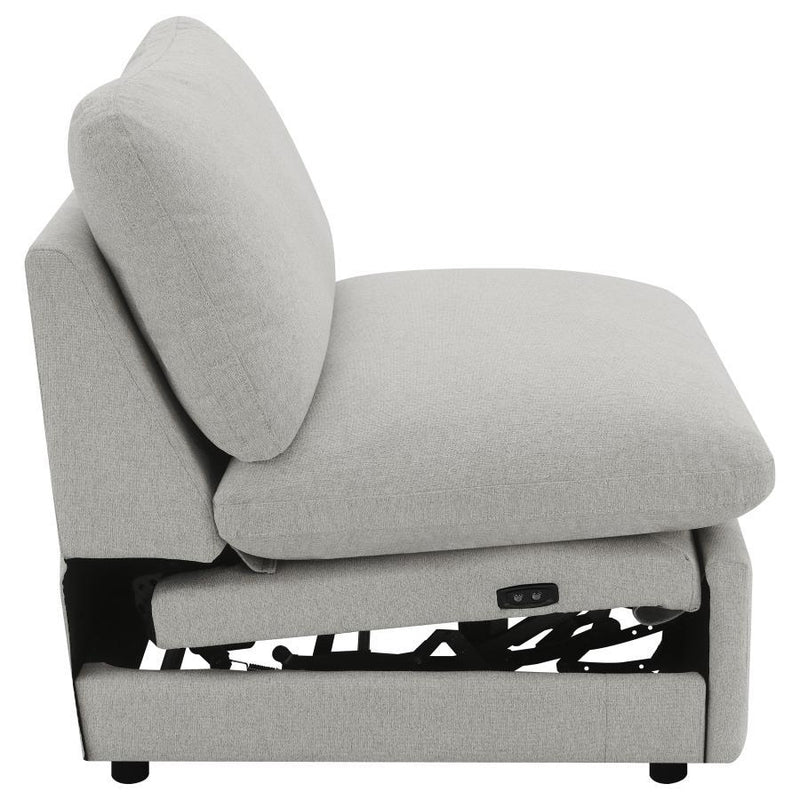 Collins - Modular Power Reclining Sectional Power Armless Chair - Gray