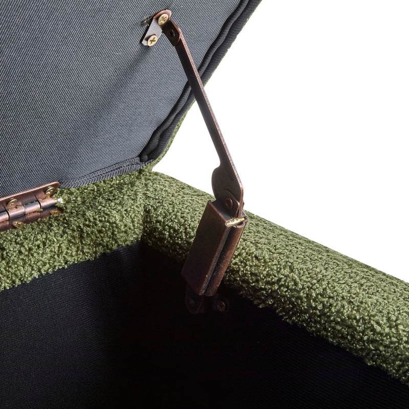 Storage Ottoman With Flip Top Lid - Retro Green