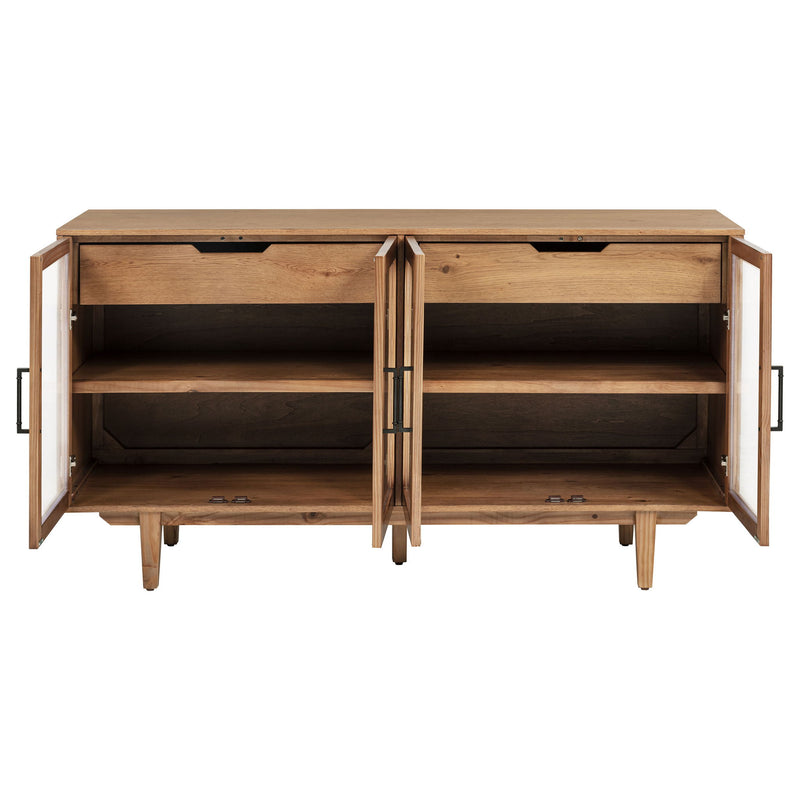 4 Door Sideboard With Dual Drawers - Natural