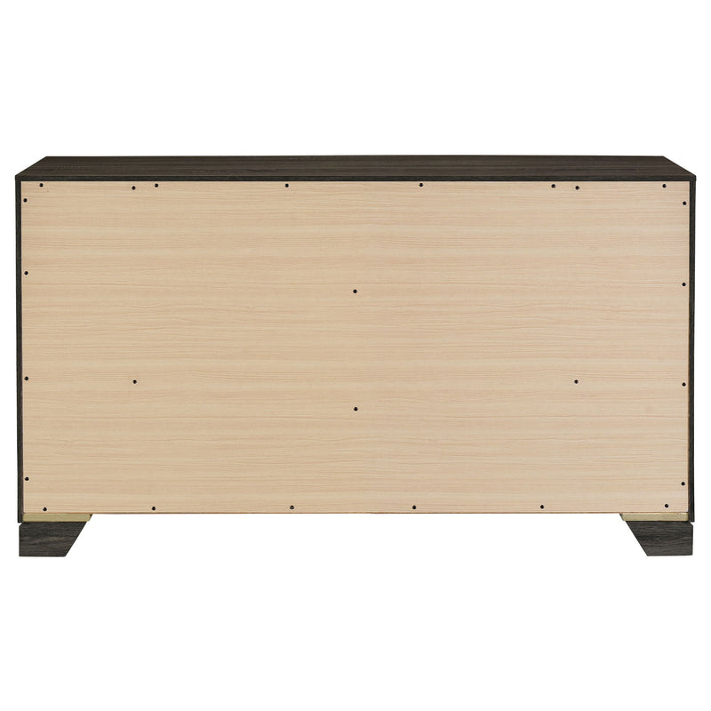 Funston - 6 Drawer Dresser Cabinet - Brown Oak