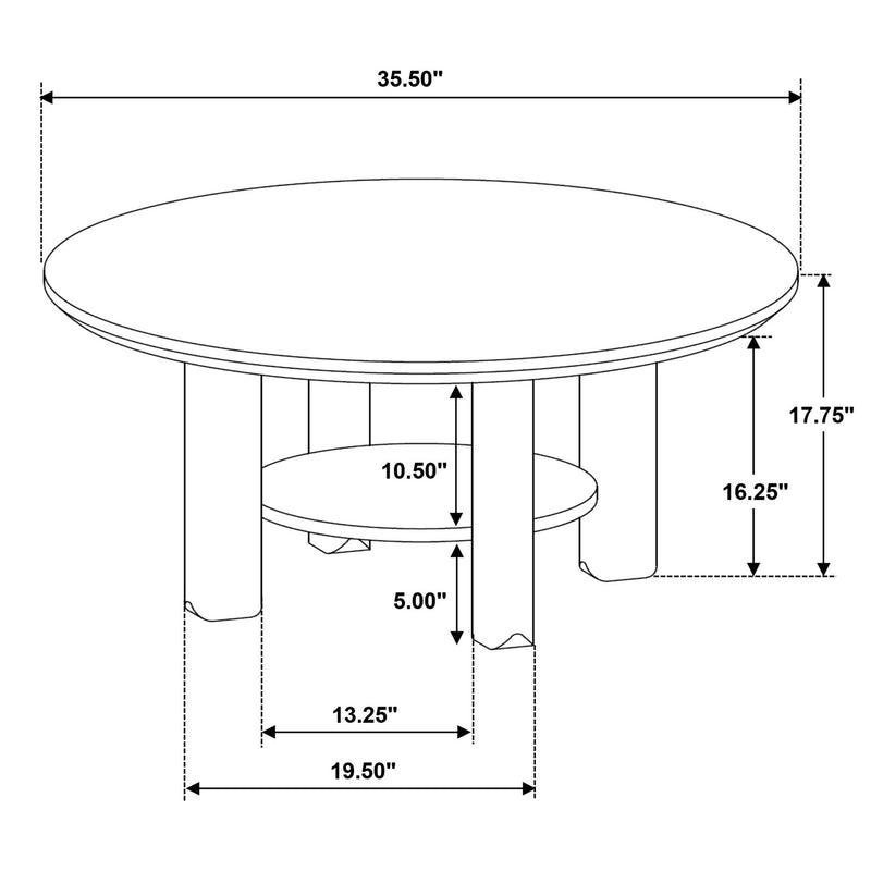 Ottowa 2-piece Round Wood Coffee Table Set Brown