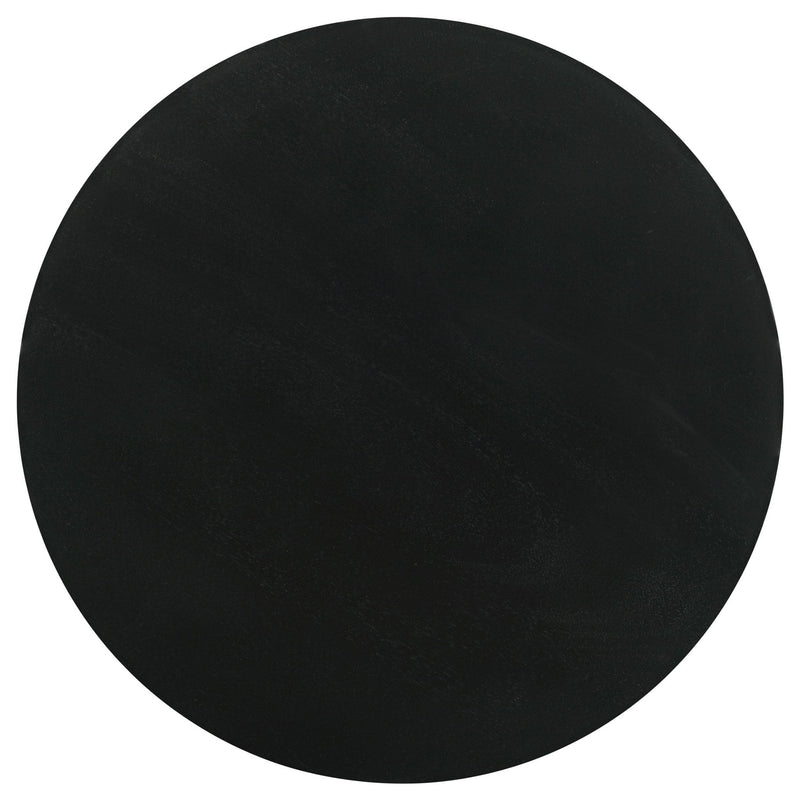 Dianella Round Pedestal Base Accent Side Table Black Stain