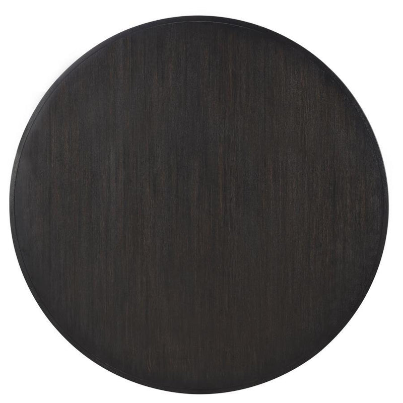 Leandro - 7 Piece Round Dining Table Set - Burnished Black