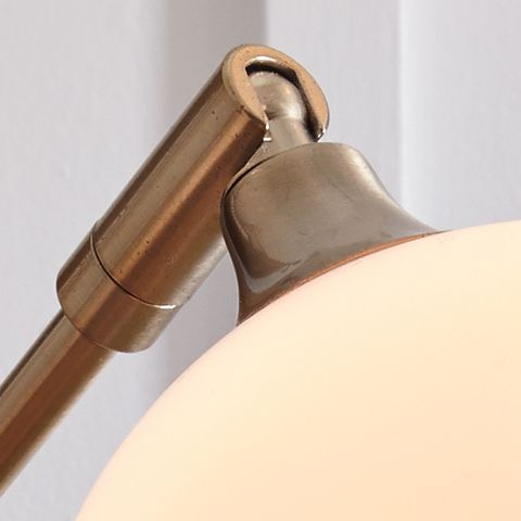 Taliya - Metal Arc Lamp  - Champagne / White