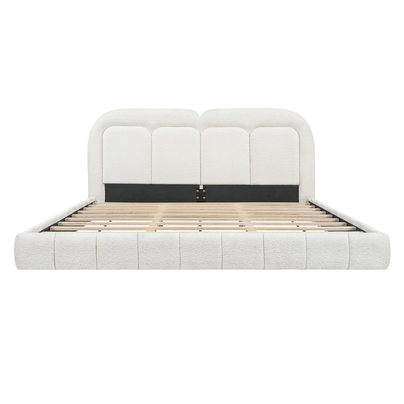 Upholstered Platform Bed With Tufted Headboard