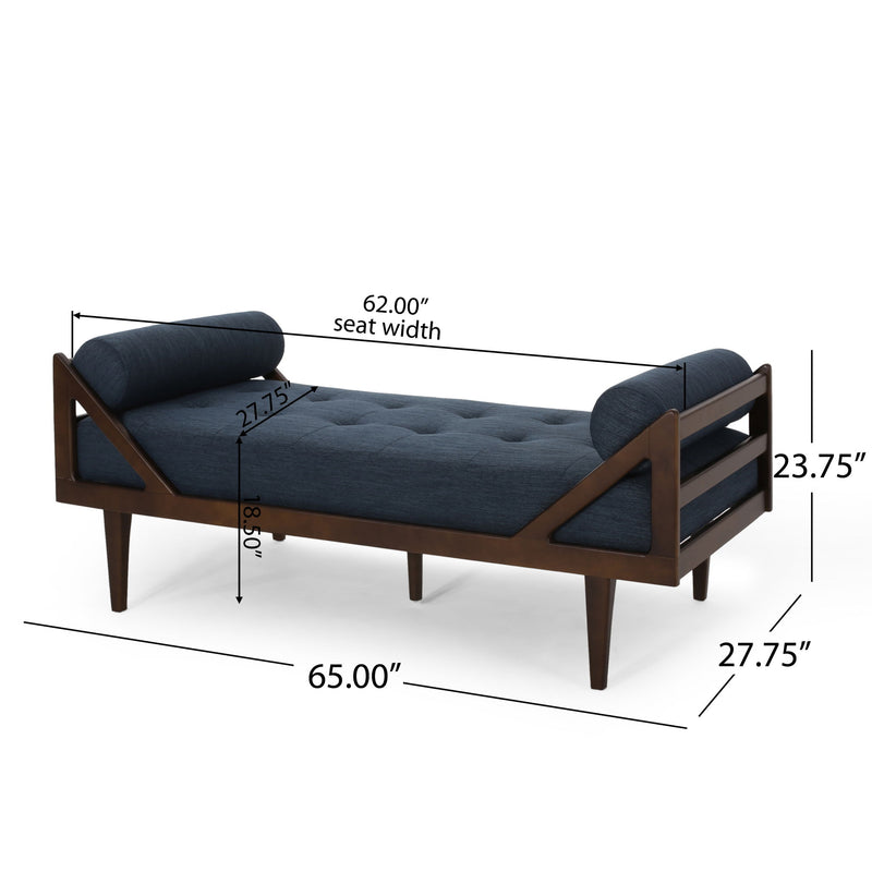 Chic Contemporary Chaise Lounge With Button Tufting And Bentwood Structure