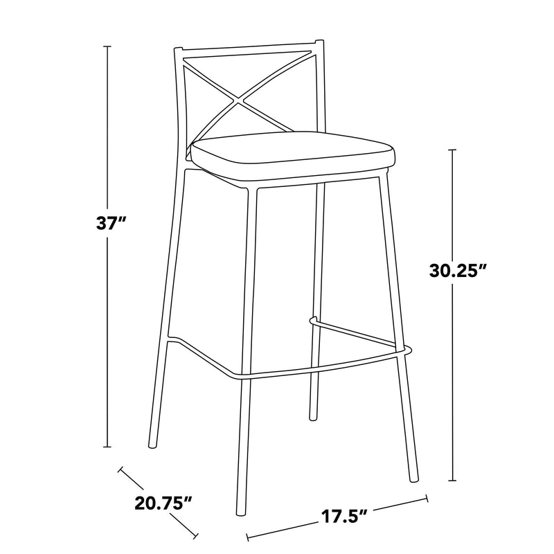 Modern Charlotte - Contemporary Fixed Height Barstool (Set of 2)