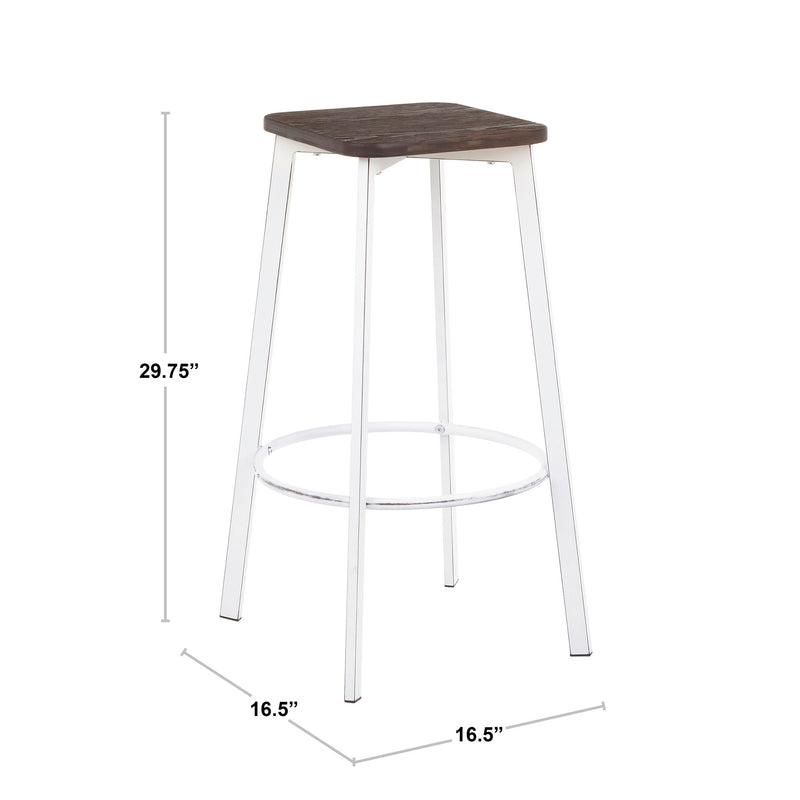 Clara - Industrial Square Barstool (Set of 2) - Espresso