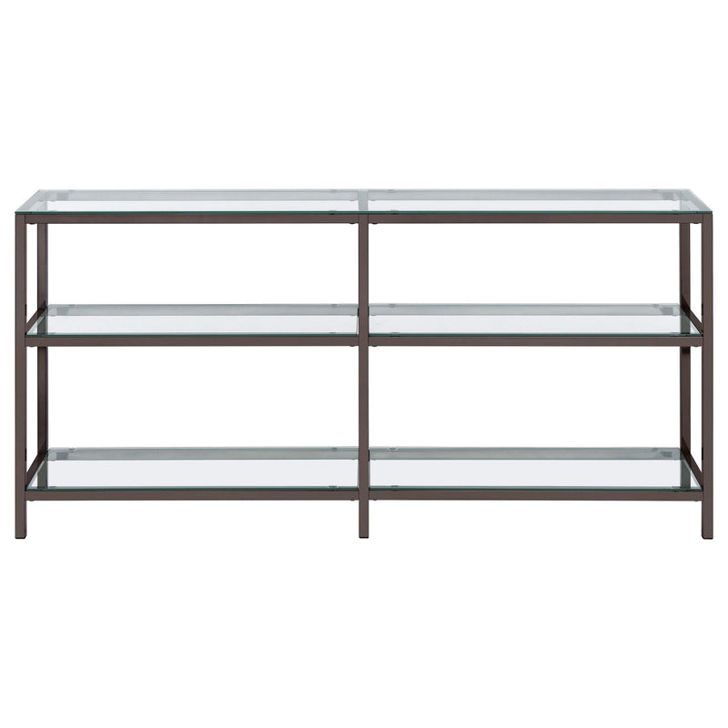 Kate 55-inch 4-shelf Console Bookcases Black Nickel