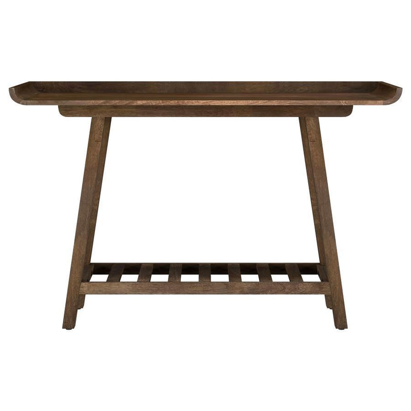 Ornelas - Console Table With Slatted Shelf - Mango Brown