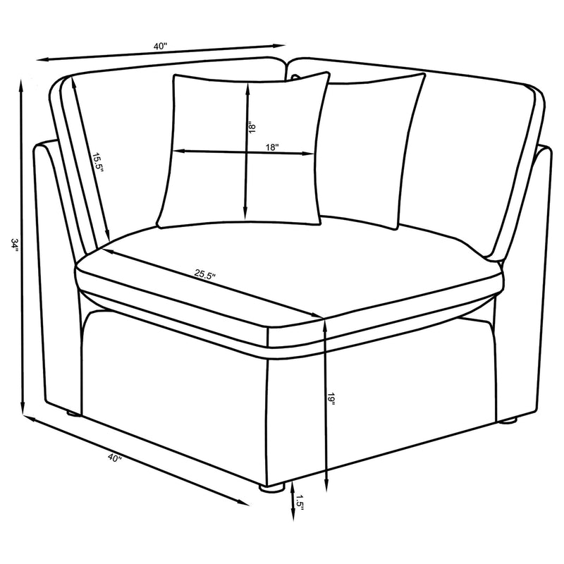 Greeley - 5 Piece Upholstered Modular Sectional Sofa - Ivory