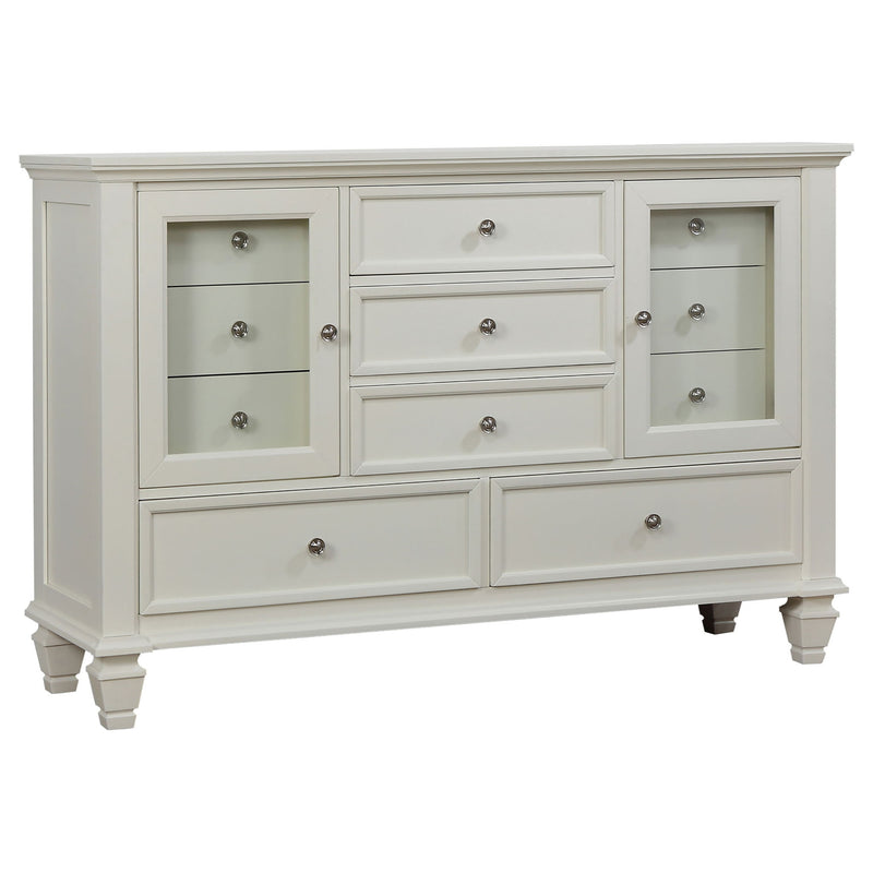 Cortina - 4 Piece Queen Bedroom Set With Ornate Panels And Storage - Cream White